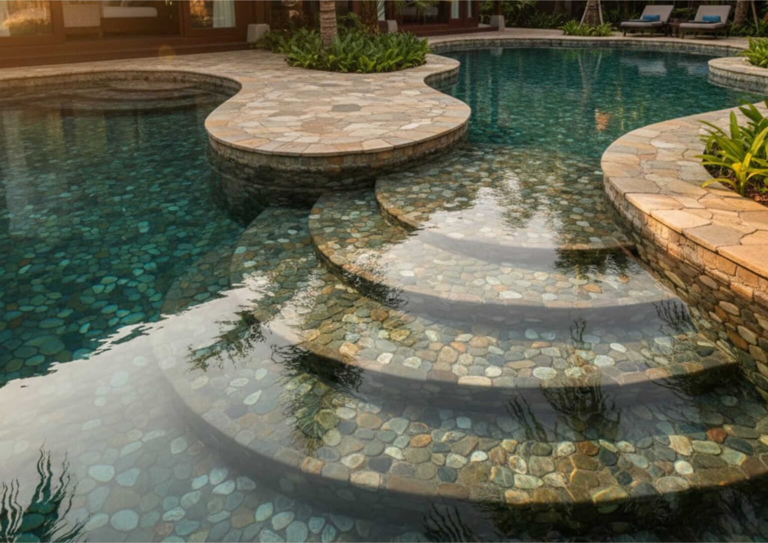 Ide Desain Tangga Kolam Renang