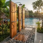 Ide Design Shower Outdoor di Kolam Renang