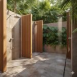 Ide Design Shower Outdoor di Kolam Renang