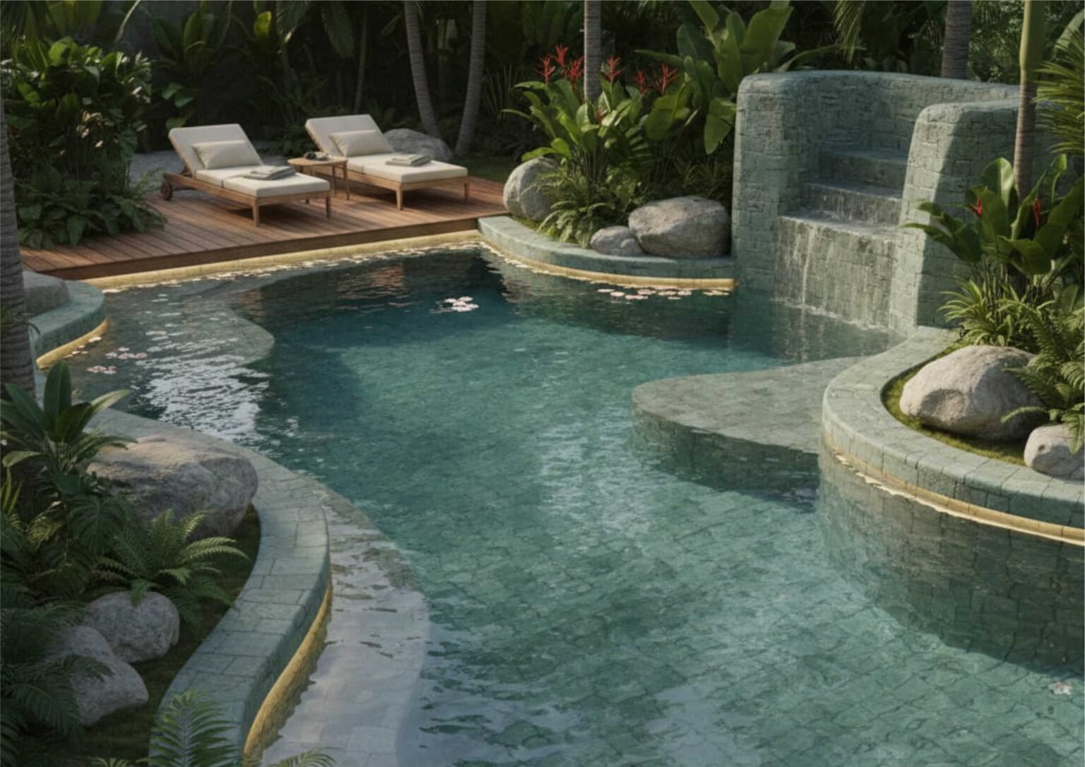 Ide Desain Kolam Renang Finishing Batu Sukabumi