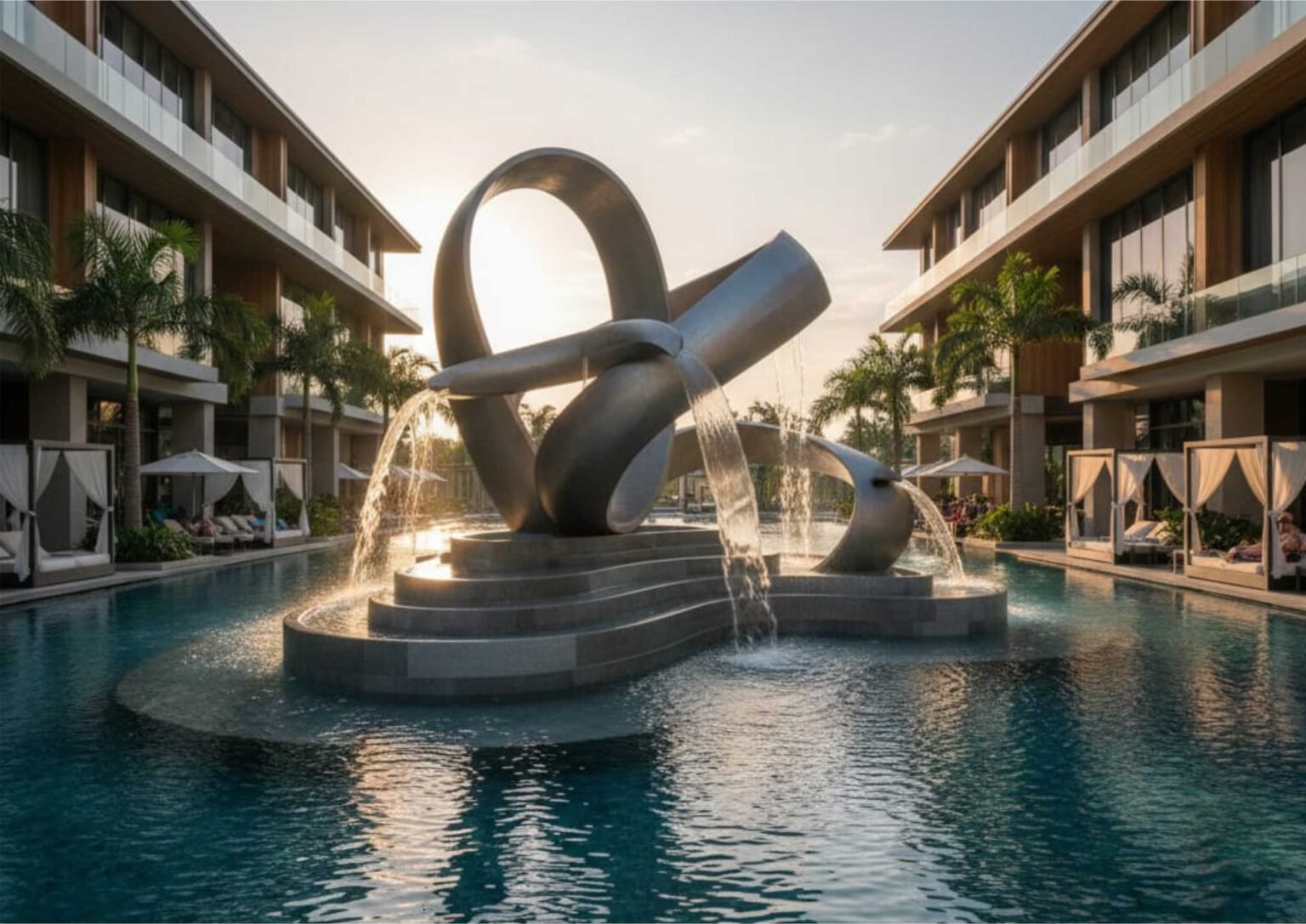 Ide Desain Kolam Renang dengan Waterfall