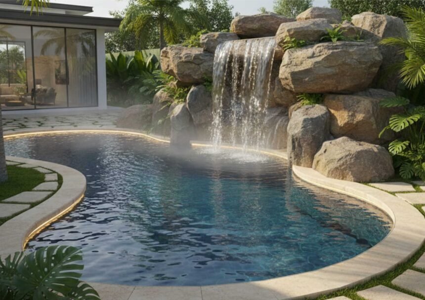 Waterfall Pada Kolam Renang